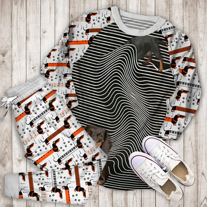 Dachshund Long Body Pajama Set |Sleepwear Pjs Sets | Raglan Shirt Pants Set