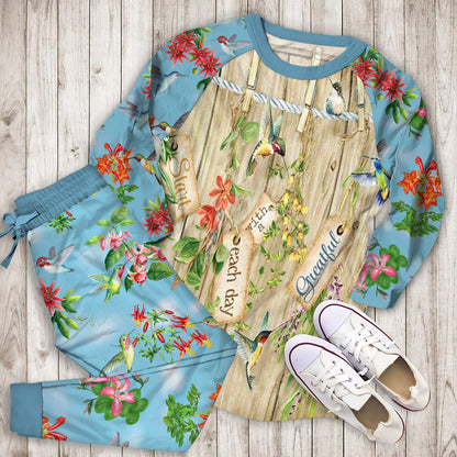 Humming Bird Pajama Set | Pajamas | Cotton Sleepwear Sets | Soft Long Sleeve Pjs | Raglan Shirt and Pants Set