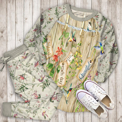Humming Bird Pajama Set | Pajamas | Cotton Sleepwear Sets | Soft Long Sleeve Pjs | Raglan Shirt and Pants Set