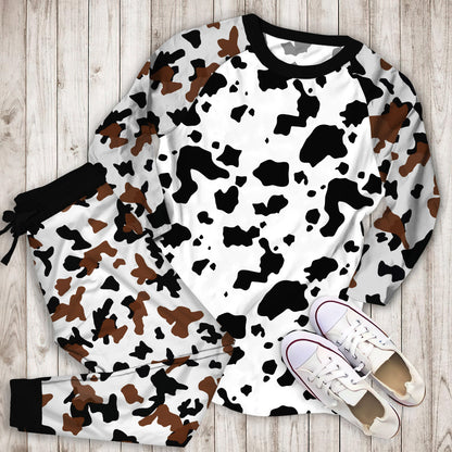 Dairy Cow Pajama Set |Sleepwear Pjs Sets | Raglan Shirt Pants Set