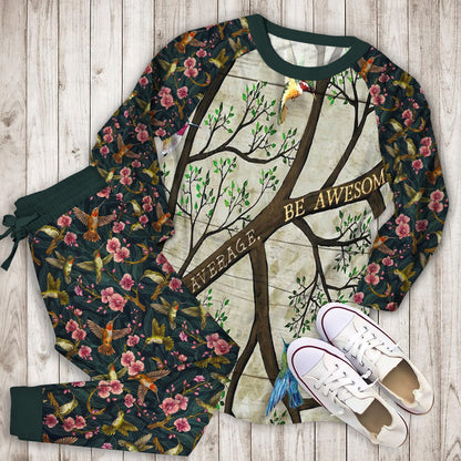 Humming Bird Pajama Set | Pajamas | Cotton Sleepwear Sets | Soft Long Sleeve Pjs | Raglan Shirt and Pants Set