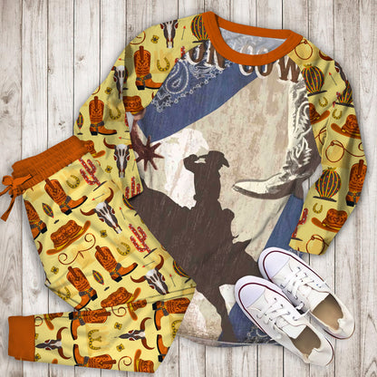 Come On Cowboy Pajama Set |Sleepwear Pjs Sets | Raglan Shirt Pants Set