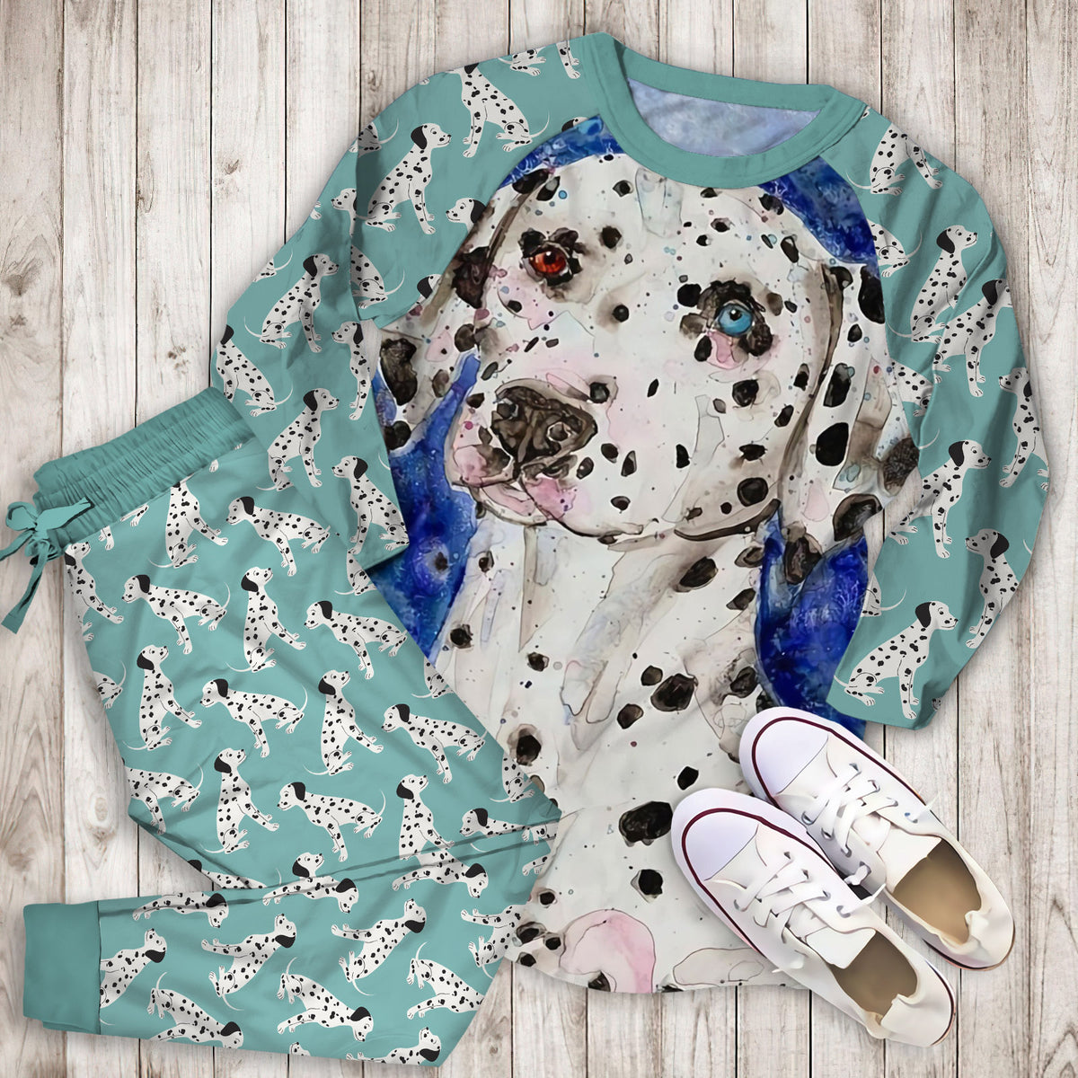Dalmatian Pajama Set |Sleepwear Pjs Sets | Raglan Shirt Pants Set