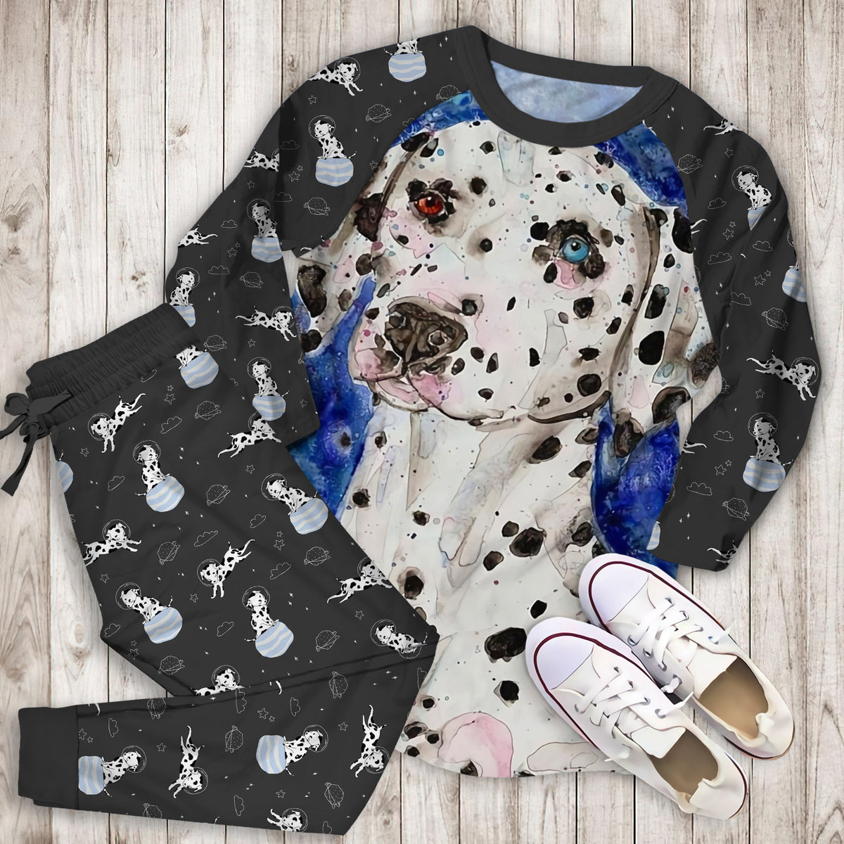 Dalmatian Pajama Set |Sleepwear Pjs Sets | Raglan Shirt Pants Set
