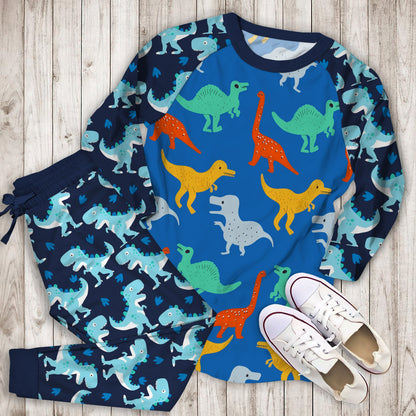 Dinosaur Pajama Set | Pajamas | Cotton Sleepwear Sets | Soft Long Sleeve Pjs | Raglan Shirt and Pants Set