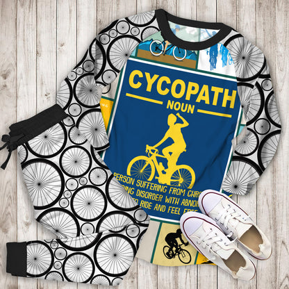 Cycling Pajama Set | Pajamas | Cotton Sleepwear Sets | Soft Long Sleeve Pjs | Raglan Shirt and Pants Set