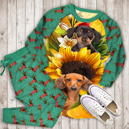 Dachshund Pajama Set | Pajamas | Cotton Sleepwear Sets | Soft Long Sleeve Pjs | Raglan Shirt and Pants Set