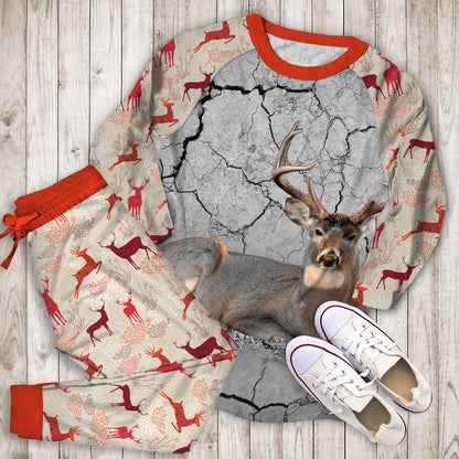 Deer Hunting Pajama Set | Pajamas | Cotton Sleepwear Sets | Soft Long Sleeve Pjs | Raglan Shirt and Pants Set