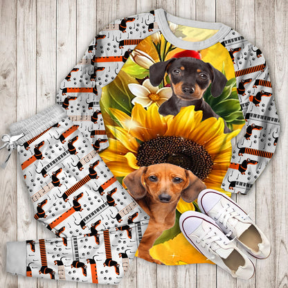 Dachshund Pajama Set | Pajamas | Cotton Sleepwear Sets | Soft Long Sleeve Pjs | Raglan Shirt and Pants Set