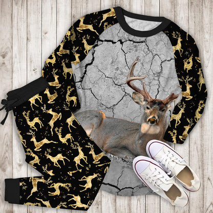 Deer Hunting Pajama Set | Pajamas | Cotton Sleepwear Sets | Soft Long Sleeve Pjs | Raglan Shirt and Pants Set