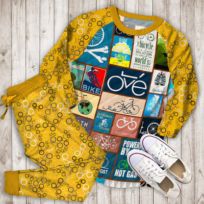 Cycling My Bike Is Calling Pajama Set |Sleepwear Pjs Sets | Raglan Shirt Pants Set