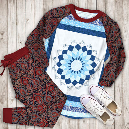 Modern Heirloom Charlotte Pajama Set | Pajamas | Cotton Sleepwear Sets | Soft Long Sleeve Pjs | Raglan Shirt and Pants Set