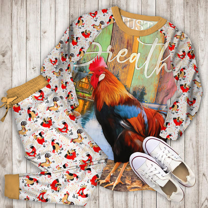 Rooster Pajama Set | Pajamas | Cotton Sleepwear Sets | Soft Long Sleeve Pjs | Raglan Shirt and Pants Set