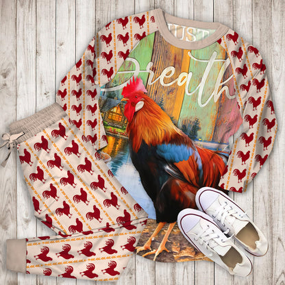 Rooster Pajama Set | Pajamas | Cotton Sleepwear Sets | Soft Long Sleeve Pjs | Raglan Shirt and Pants Set