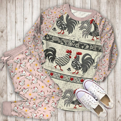 Chicken Pajama Set | Pajamas | Cotton Sleepwear Sets | Soft Long Sleeve Pjs | Raglan Shirt and Pants Set