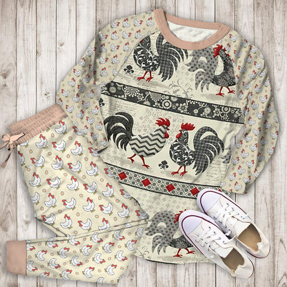 Chicken Pajama Set | Pajamas | Cotton Sleepwear Sets | Soft Long Sleeve Pjs | Raglan Shirt and Pants Set