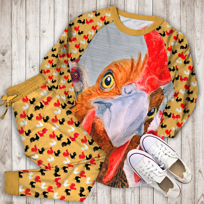 Roosters Pajama Set | Pajamas | Cotton Sleepwear Sets | Soft Long Sleeve Pjs | Raglan Shirt and Pants Set