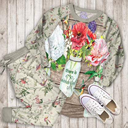 Humming Bird Pajama Set | Pajamas | Cotton Sleepwear Sets | Soft Long Sleeve Pjs | Raglan Shirt and Pants Set