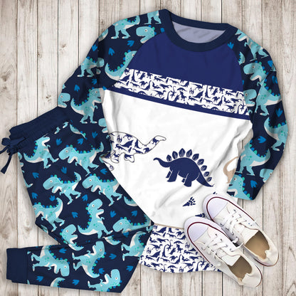 Dinosaur Pajama Set | Pajamas | Cotton Sleepwear Sets | Soft Long Sleeve Pjs | Raglan Shirt and Pants Set