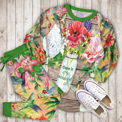 Humming Bird Pajama Set | Pajamas | Cotton Sleepwear Sets | Soft Long Sleeve Pjs | Raglan Shirt and Pants Set