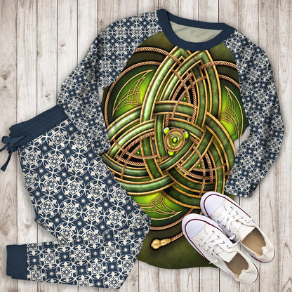 Celtic Pajama Set | Pajamas | Cotton Sleepwear Sets | Soft Long Sleeve Pjs | Raglan Shirt and Pants Set