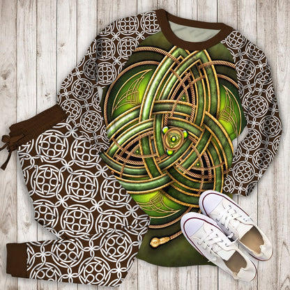 Celtic Pajama Set | Pajamas | Cotton Sleepwear Sets | Soft Long Sleeve Pjs | Raglan Shirt and Pants Set