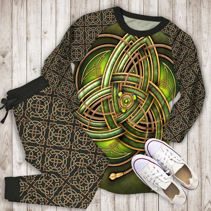 Celtic Pajama Set | Pajamas | Cotton Sleepwear Sets | Soft Long Sleeve Pjs | Raglan Shirt and Pants Set