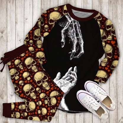 Death Pajama Set | Pajamas | Cotton Sleepwear Sets | Soft Long Sleeve Pjs | Raglan Shirt and Pants Set