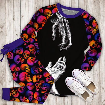 Death Pajama Set | Pajamas | Cotton Sleepwear Sets | Soft Long Sleeve Pjs | Raglan Shirt and Pants Set