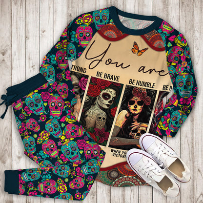 Day Of The Dead Beautiful Pajama Set |Sleepwear Pjs Sets | Raglan Shirt Pants Set