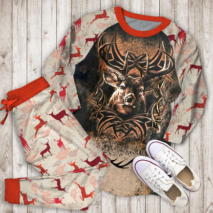 Deer Hunting Pajama Set | Pajamas | Cotton Sleepwear Sets | Soft Long Sleeve Pjs | Raglan Shirt and Pants Set