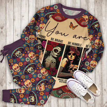 Day Of The Dead Beautiful Pajama Set |Sleepwear Pjs Sets | Raglan Shirt Pants Set