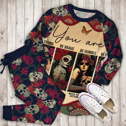 Day Of The Dead Beautiful Pajama Set |Sleepwear Pjs Sets | Raglan Shirt Pants Set