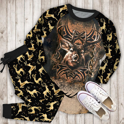 Deer Hunting Pajama Set | Pajamas | Cotton Sleepwear Sets | Soft Long Sleeve Pjs | Raglan Shirt and Pants Set