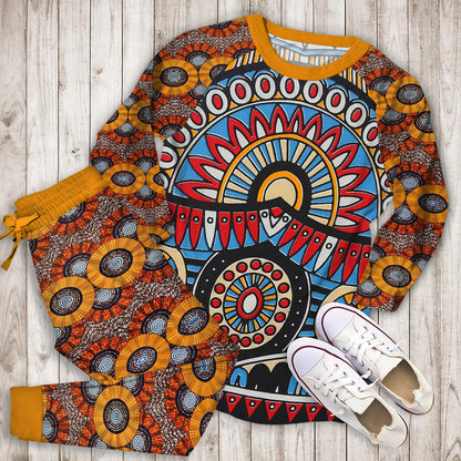 African Pajama Set | Pajamas | Cotton Sleepwear Sets | Soft Long Sleeve Pjs | Raglan Shirt and Pants Set