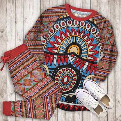 African Pajama Set | Pajamas | Cotton Sleepwear Sets | Soft Long Sleeve Pjs | Raglan Shirt and Pants Set