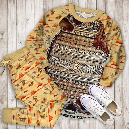Rustic Cowboy Pajama Set |Sleepwear Pjs Sets | Raglan Shirt Pants Set