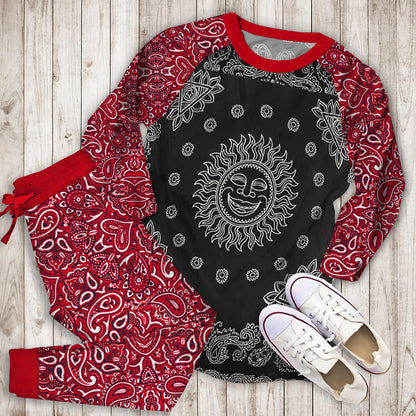 Bandana Pajama Set | Pajamas | Cotton Sleepwear Sets | Soft Long Sleeve Pjs | Raglan Shirt and Pants Set