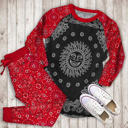 Bandana Pajama Set | Pajamas | Cotton Sleepwear Sets | Soft Long Sleeve Pjs | Raglan Shirt and Pants Set