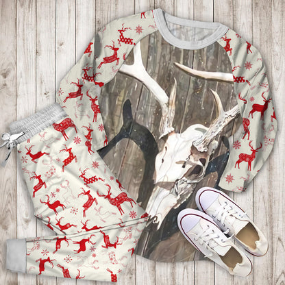 Deer Pajama Set | Pajamas | Cotton Sleepwear Sets | Soft Long Sleeve Pjs | Raglan Shirt and Pants Set