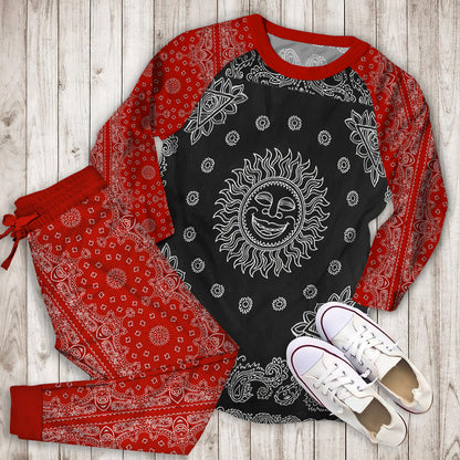 Bandana Pajama Set | Pajamas | Cotton Sleepwear Sets | Soft Long Sleeve Pjs | Raglan Shirt and Pants Set