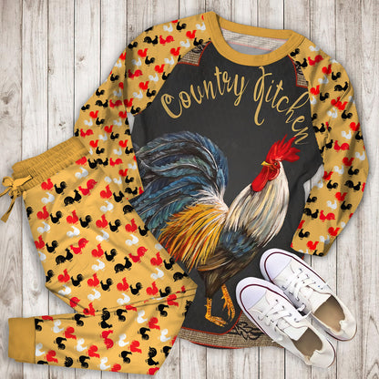 Rooster Pajama Set | Pajamas | Cotton Sleepwear Sets | Soft Long Sleeve Pjs | Raglan Shirt and Pants Set