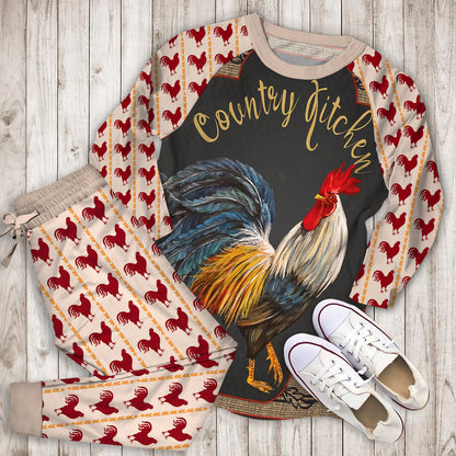 Rooster Pajama Set | Pajamas | Cotton Sleepwear Sets | Soft Long Sleeve Pjs | Raglan Shirt and Pants Set