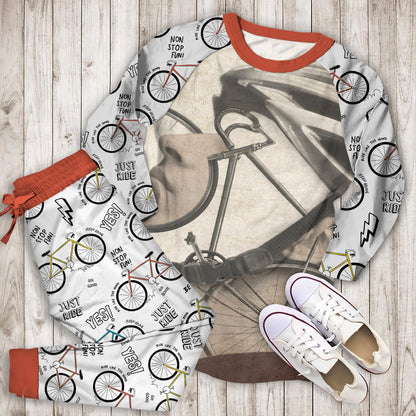 Cycling Pajama Set | Pajamas | Cotton Sleepwear Sets | Soft Long Sleeve Pjs | Raglan Shirt and Pants Set
