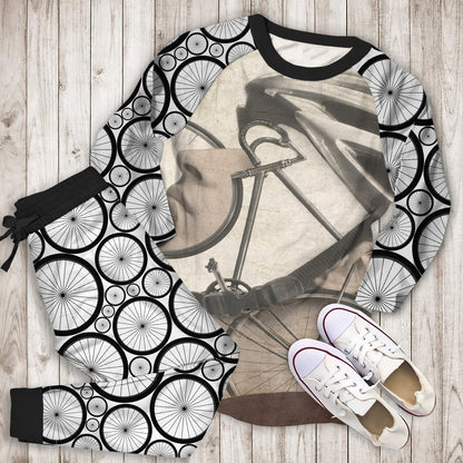 Cycling Pajama Set | Pajamas | Cotton Sleepwear Sets | Soft Long Sleeve Pjs | Raglan Shirt and Pants Set