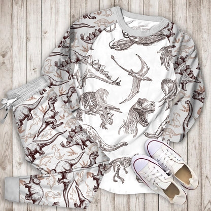 Dinosaur Pajama Set | Pajamas | Cotton Sleepwear Sets | Soft Long Sleeve Pjs | Raglan Shirt and Pants Set