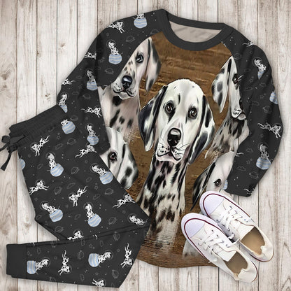 Dalmatian Pajama Set | Pajamas | Cotton Sleepwear Sets | Soft Long Sleeve Pjs | Raglan Shirt and Pants Set