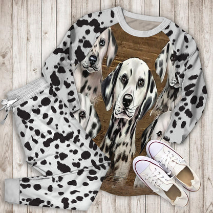 Dalmatian Pajama Set | Pajamas | Cotton Sleepwear Sets | Soft Long Sleeve Pjs | Raglan Shirt and Pants Set