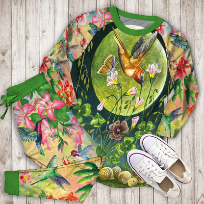 Humming Bird Moon Pajama Set |Sleepwear Pjs Sets | Raglan Shirt Pants Set