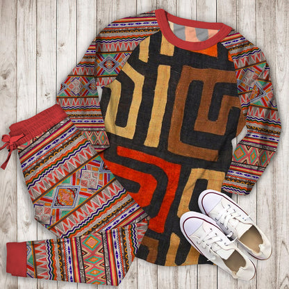Colonial Kingdoms Of Africa Pajama Set | Pajamas | Cotton Sleepwear Sets | Soft Long Sleeve Pjs | Raglan Shirt and Pants Set